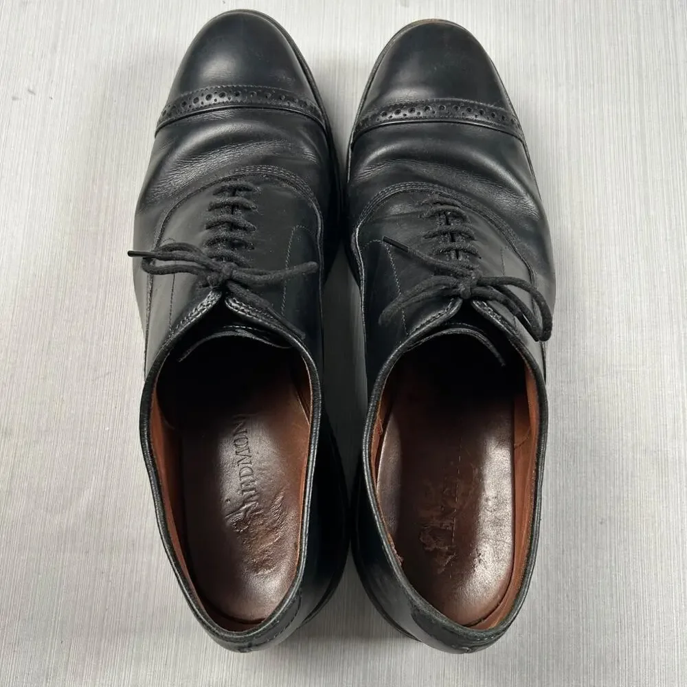 Allen Edmonds Cap Toe Brogue Oxfords Mens 11.5 Black Leather Dress Shoes